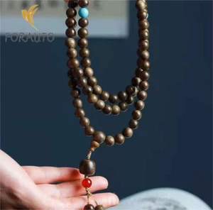 8*108mm Kalimantan Wild Agarwood Bracelet Aloewood Malas Meditation Prayer - Bild 1 von 8