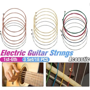 3 juegos de 6 cuerdas de guitarra de repuesto cuerda de acero para guitarra acústica 1er-6to - Imagen 1 de 10