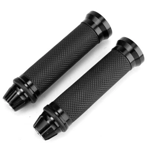 2x Universal Motorrad Roller Lenkergriffe Griff Griffgummis 22/24-25mm Schwarz - Bild 1 von 10
