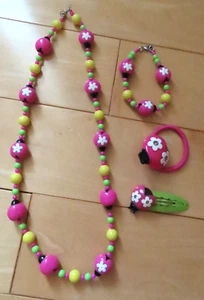 NWOT Gymboree PRETTY LADY Set w Necklace, Bracelet, Ponytail Holder, & Hair-Clip - Picture 1 of 3