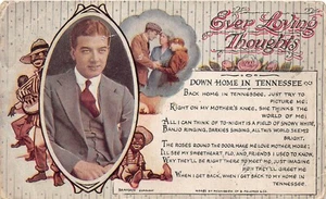 POSTCARD COMIC SONG CARD LOVING THOUGHTS DOWN HOME IN TENNESSEE - Foto 1 di 2