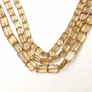 Natural Smokey Quartz Beads 8 Inch Strand 7x9-11x16 MM Faceted Rectangle Shape - Picture 1 of 4