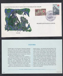 ANDORRA (FR) 1978 FIRST DAY OVERSIZED COVER EUROPA ARCHITECTURE + CARD + CACHET - Picture 1 of 1
