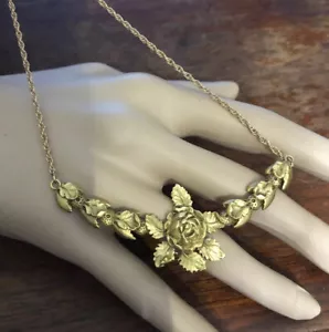 Collar de flores y hojas WHHH firmado Estate Find - Imagen 1 de 11