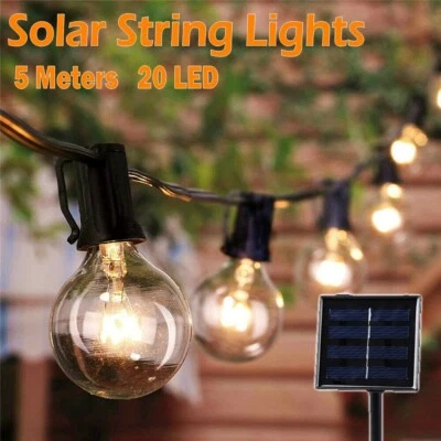20 Bulbs Retro Solar String Light Outdoor Garden LED Festoon Globe Party Decor - image 1 of 4
