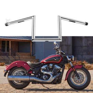 1"25MM Chrome Motorcycle Z-Bar Handlebars 8"Rise for Indian Scout Bobber Chopper - Bild 1 von 15