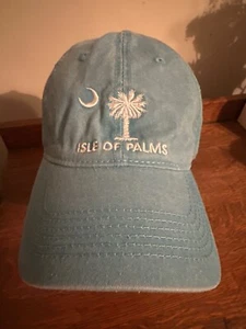 Isle of Palms Baseball Cap, Blue, Palmetto Tree Moon SC Beach - Picture 1 of 7