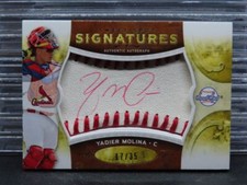 2009 Upper Deck Yadier Molina Sweet Spot Signatures Red Ink Auto 17/35 Cardinals