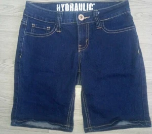 Hydraulic Denim Girls Junior Shorts Dark Blue 5 Pockets Stretch Size 3/4 - Picture 1 of 4