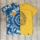 Dutch Bros Men T-Shirt Small Blue Colorblock Tie Dye Logo Graphic Short Sleeve