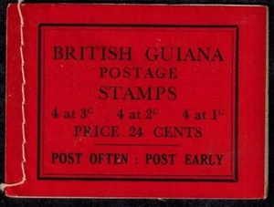 British Guiana 1945-9 SB 9b Red Booklet Stitched Left XF CV L70 - Picture 1 of 2