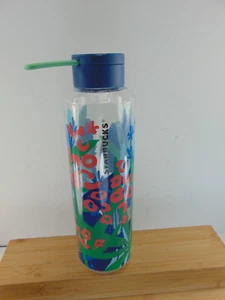 Starbucks 2020 Floral Reusable Plastic Flower Water Bottle Tumbler 24 oz - Picture 1 of 3