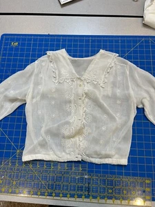 Pretty 1910 cotton blouse Edwardian Embroidery Lace - Picture 1 of 6