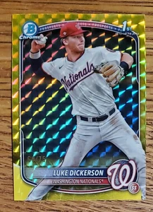2025 Bowman Chrome - Yellow Geometric Refractor #BCP-218 Luke Dickerson /75 - Bild 1 von 3