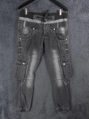 Pantalones de mezclilla 883 Police para hombre W30 L33 gris gris gris cargo motociclista jinete combate holgados Y2K Foto 1 de 4