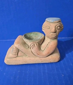 Escultura Chacmool de terracota | Réplica Chatmool maya, azteca y tolteca de colección - Imagen 1 de 7