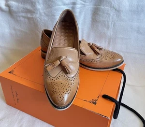 Mona Flying handmade brown loafer-H618-1 sheepskin 7.5 NIB - Picture 1 of 16