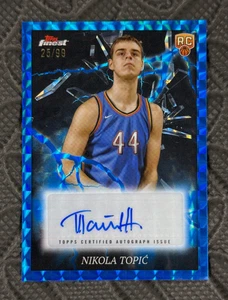 2024-25 Topps Finest Nikola Topic RC Electrifying Auto Blue Geometric /99 #ES-NT - Picture 1 of 2