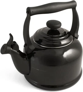 Le Creuset Stove-Top Kettle with Whistle 2.1 L for All Hob Types Black - NEW - Foto 1 di 2