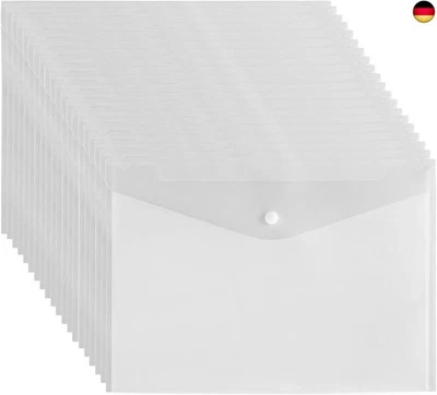 MARKE CRESZZLE 20 Stück Hochwertige Dokumententaschen A4 - Klarsichthüllen A4 Glasklar mit D