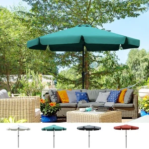 2.7m Patio Umbrella Garden Parasol Tilt Outdoor with Crank, 8 Ribs Ruffles - Picture 1 of 56