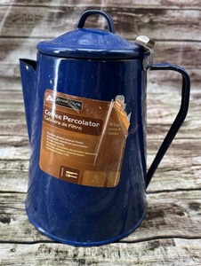 Ozark Trail Blue Kaffee-Perkolator, 8 Tassen, glasierte Emaille-Oberfläche - Bild 1 von 5