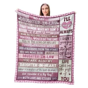 Daughter in Law Blanket 60"X 50", Daughter-in 60" x 50" Daughter in Law Gift - Picture 1 of 7