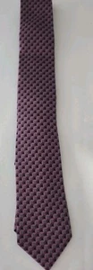 Pronto Uomo 100% Silk Men’s Long Necktie Black/ Maroon/pink Geometric Tie Formal - Afbeelding 1 van 4