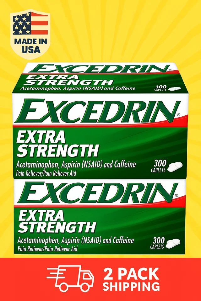 Cápsulas Excedrin Extra Strength, auxílio analgésico 250 mg., pacotes de 300 ct.2 - Imagem 1 de 4