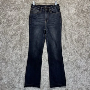 Judy Blue Jeans Women 7/28 Black Slim Bootcut High Rise Stretch Raw Released Hem - Picture 1 of 12