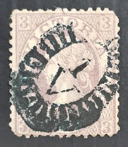 1867 Victoria Australia 3d Lilac Laureate Stamp P13 WMK V/Crn Used Cat £55.00 - Picture 1 of 2