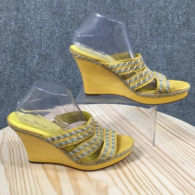 Sandalias Cole Haan Mujer 11 B Slide Alpargata Amarillo Informal Tacones de Cuña D36989 Foto 1 de 4