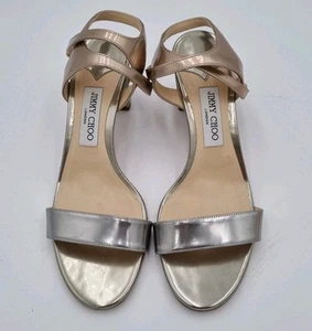 Jimmy Choo Women's Sz 41 Metallic Gold, Silver, And Rose Gold Wedged Heels. - Picture 1 of 17