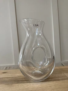 LSA International Ono Klarglas Karaffe Krug 1,2L Wein Handarbeit Abstrakt GEBRAUCHT - Bild 1 von 6