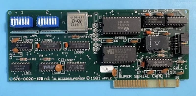 Apple Super Serial Card II 670-0020 * NO CABLE * Apple II, II Plus, IIe, & IIGS - Image 1 of 2
