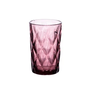 Boite de 6 gobelets haut 34 cl diamond rose verre 8 cm trend - Imagen 1 de 3