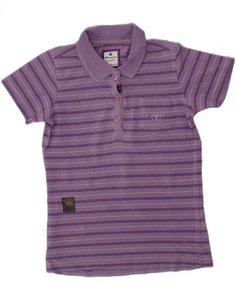 THINK PINK Girls Polo Shirt 11-12 Years Large Purple Striped BX06 - Picture 1 of 3