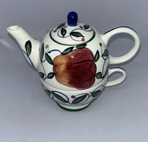 Teapot Zrike 3pc Hand Painted Fruits and Flowers EUC - Picture 1 of 9