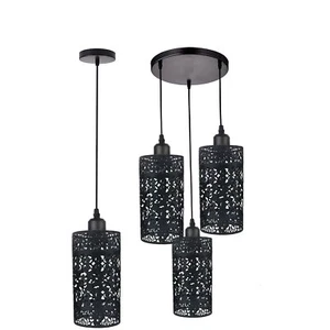 Lámpara colgante de techo suspendida industrial moderna de 1 o 3 cabezas con pantalla - Imagen 1 de 10