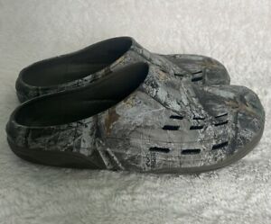 Real Tree Camouflage Slip-on Shoes Sandals Croc Clogs Men’s Size 10 Backless