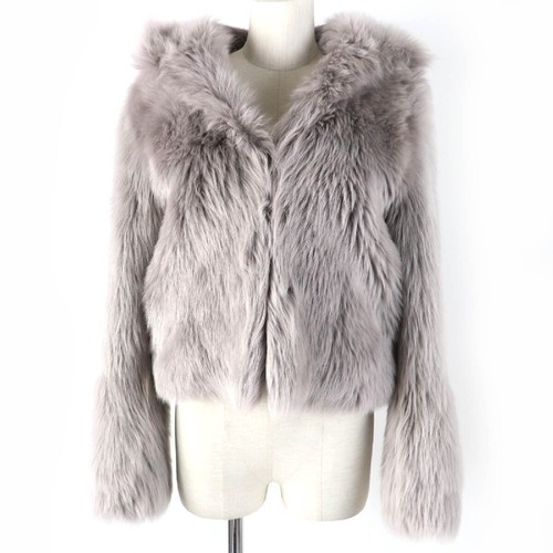 LOEWE S540Y19L27 Giacca con cappuccio in pelliccia di agnello grigio 32 made in Spagna donna