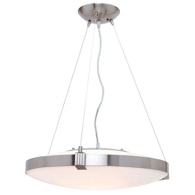Access Lighting 50102 Luna Brushed Steel Opal 1 Light  Bowl Pendant Light - Image 1 of 4