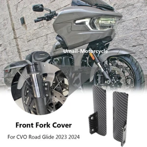 For Harley CVO Road Glide ST FLTRXSTSE 2024 Carbon Fiber Front Fork Guard Cover - Picture 1 of 7
