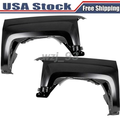 Fender Set For 2014-2018 Chevrolet Silverado 1500 2500 HD Front Primed Steel Foto 1 de 4