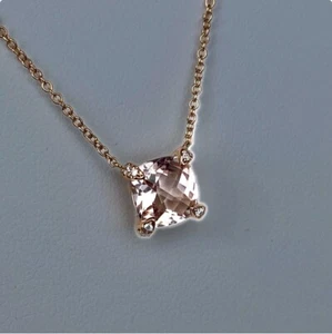 David Yurman 18k Rose Gold Diamond Morganite Chatelaine Necklace 16-18” $1450+ - Picture 1 of 20