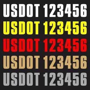 2x USDOT Números de Vinilo Pegatinas Personalizadas Calcomanías Camión Semi US DOT Letras - Imagen 1 de 3