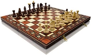 LARGE Hand Crafted Wooden SENATOR Chess PROFESSIONAL Set - Picture 1 of 2