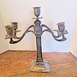 Antique Queen City Silver Company Cincinnati Ohio Silver Plate Candelabra - Picture 1 of 6