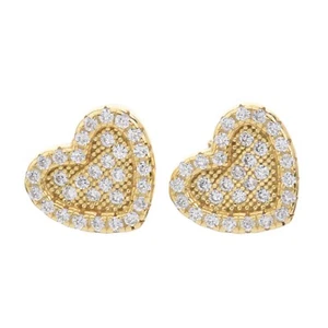 Pendientes de tachuelas de plata helada de 10 mm HEART EPR 138 - Imagen 1 de 6