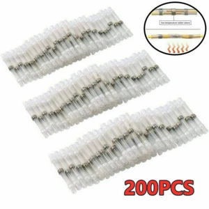 200Pcs Waterproof Solder Seal Sleeve Heat Shrink Wire Connectors Butt Terminals - Picture 1 of 7
